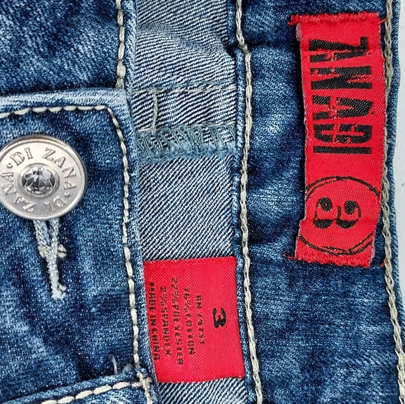 Zanadi Slim Boot Leg Rhinestone Accented Dark Wash Jeans, EUC, size 3 - Picture 7 of 7